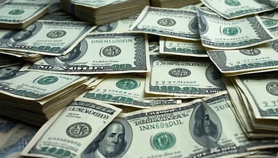 Grafik einer KI, die Geld generiert Grafik einer KI, die Geld generiert